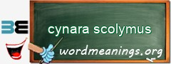WordMeaning blackboard for cynara scolymus